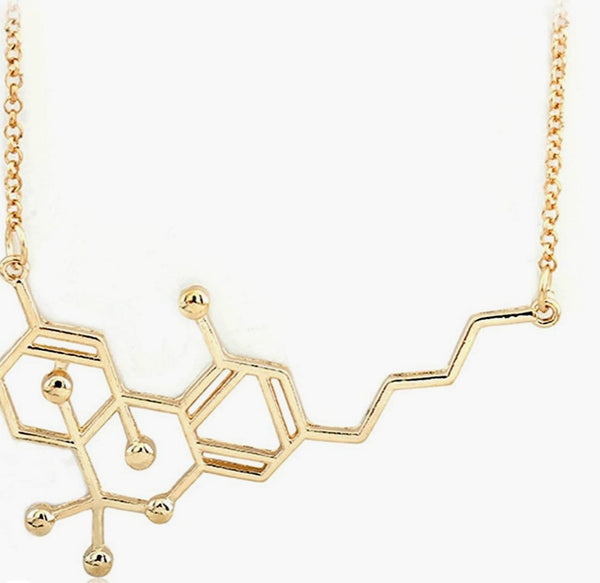 Tetrahydrocannabinol chemical structure Pendant Necklace