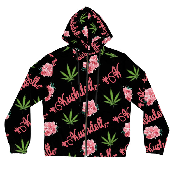 Kushdollz floral Full-Zip Hoodie