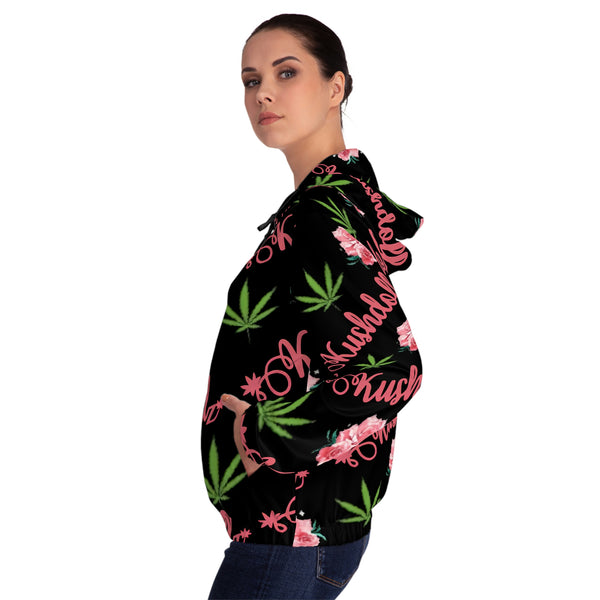 Kushdollz floral Full-Zip Hoodie